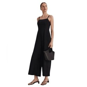 Shoshanna black sleeveless square neck wide leg midi jumpsuit - like new size 6